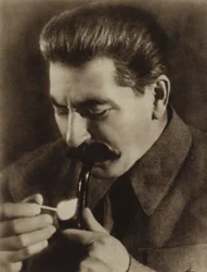 Soviet Leader Joseph Stalin Lighting His Pipe